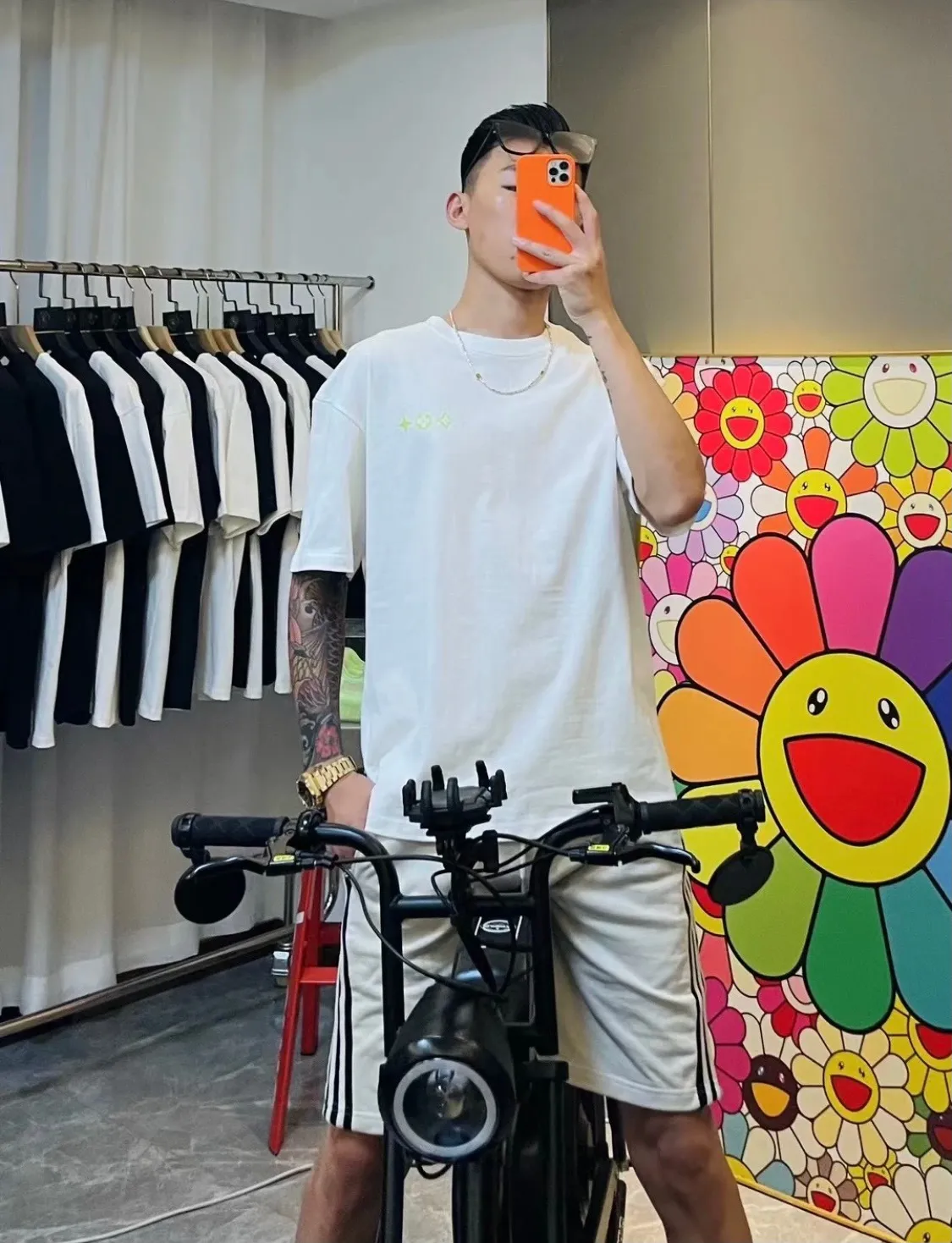 Louis Vuitton/Louis Vuitton 25ss four-leaf clover letter printed short sleeves on the back